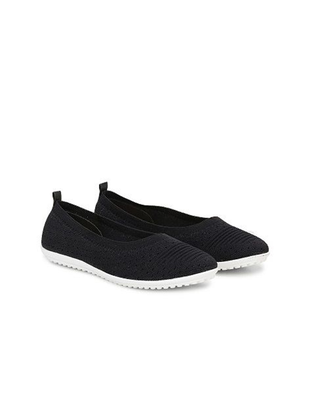 

TRY FEET Women Synthetic Leather Ballerinas Flats, Black