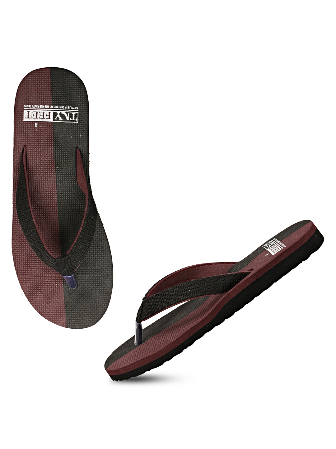 

TRY FEET Women Colourblocked T-Strap Flats, Grey
