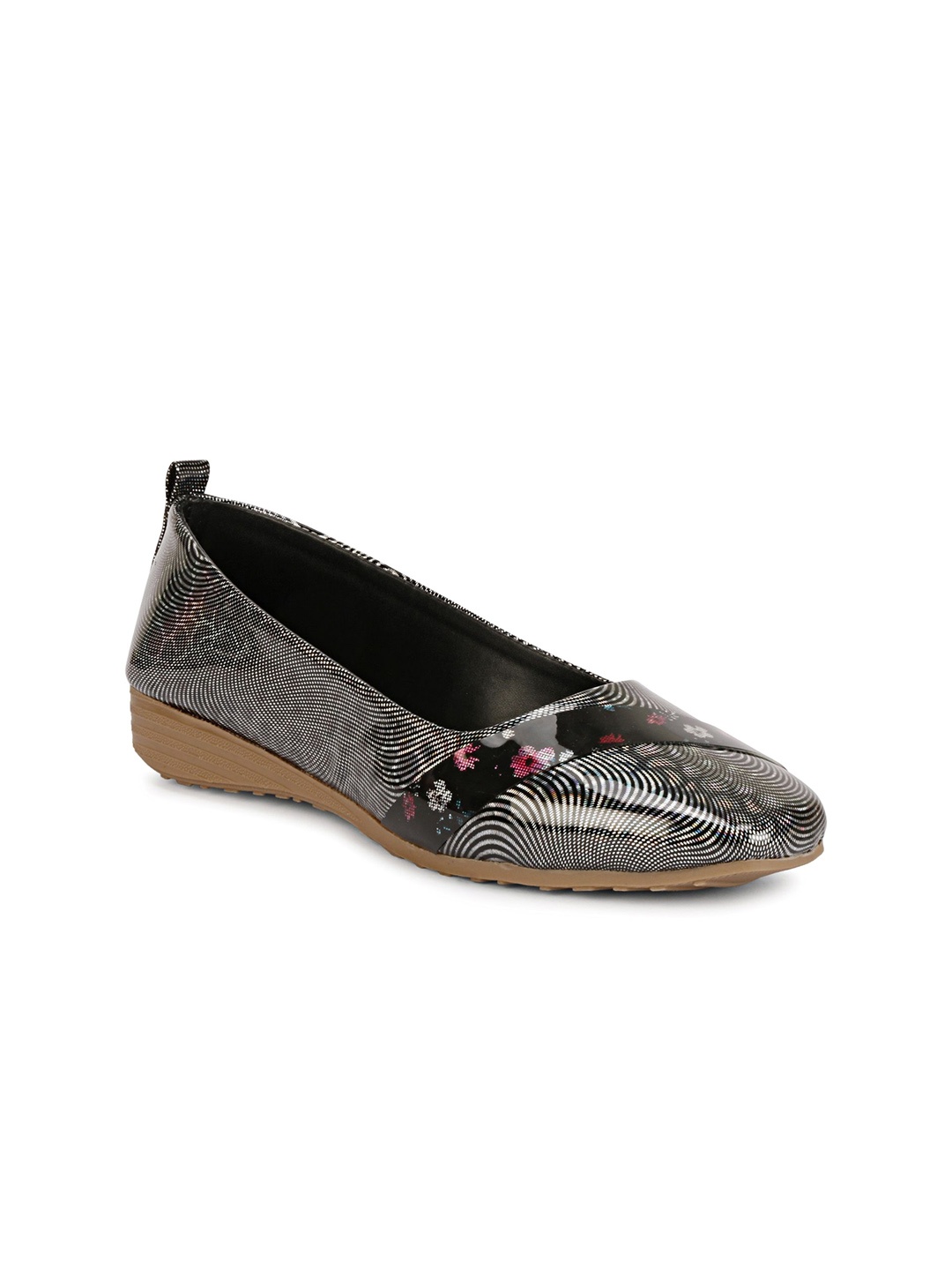 

TRY FEET Women Printed Slip-On Ballerinas Flats, Black