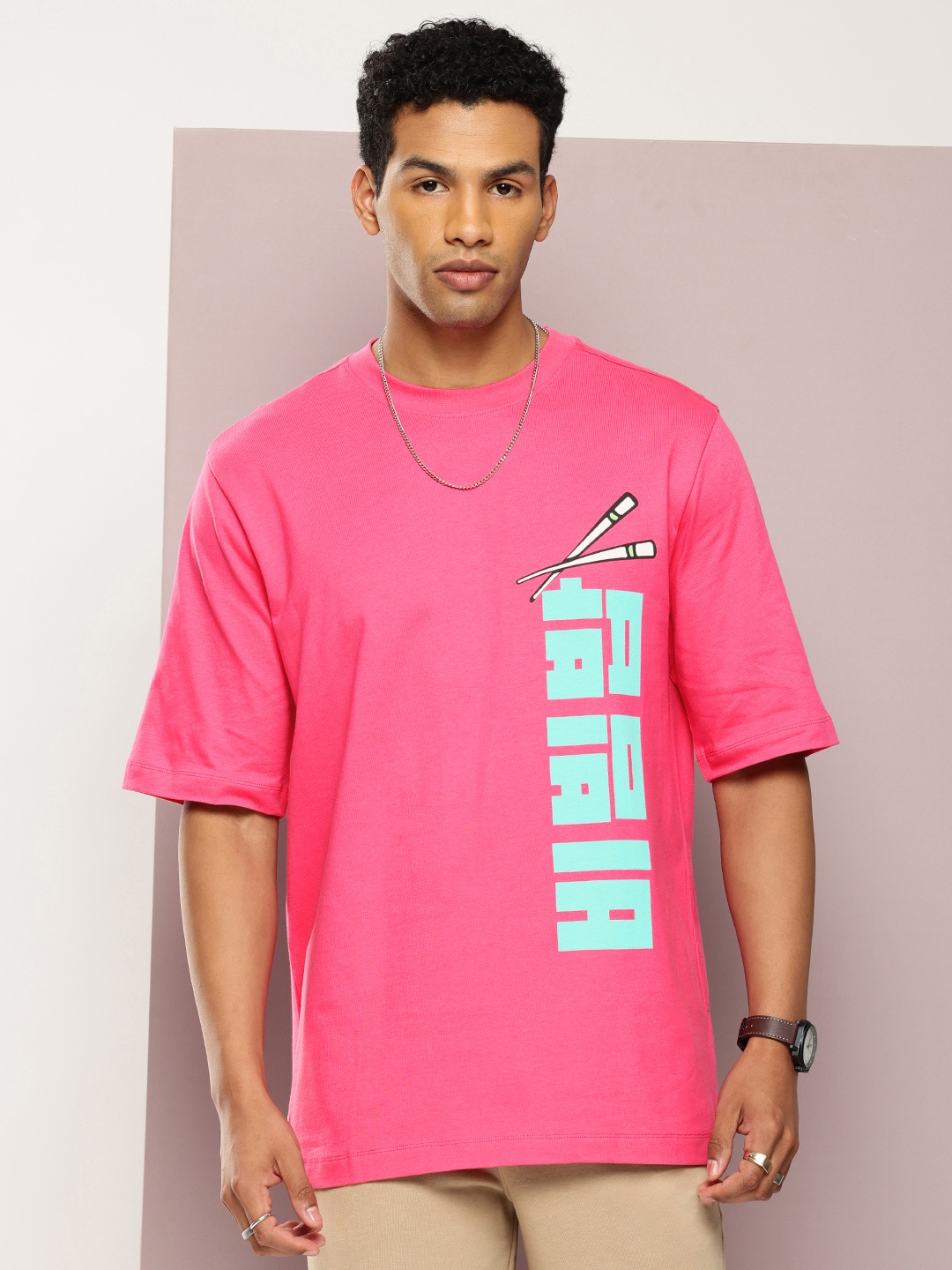 

Kook N Keech Men Printed Pure Cotton T-shirt, Pink