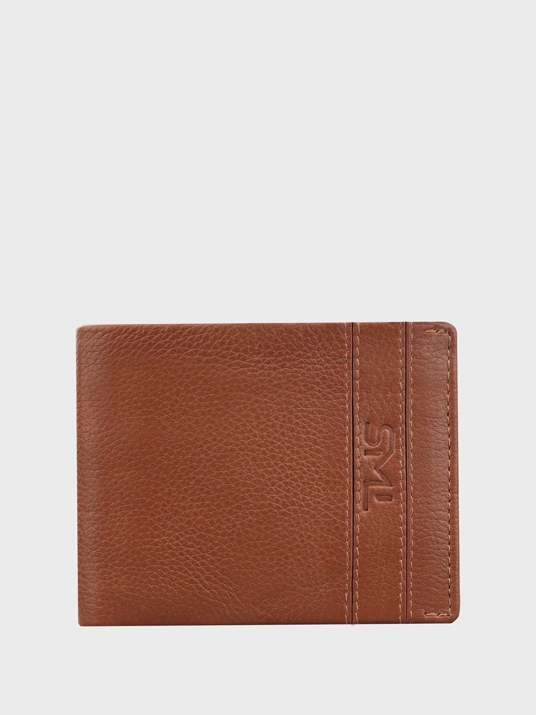 

The Wallet Store Men Textured Leather Two Fold Wallet, Tan