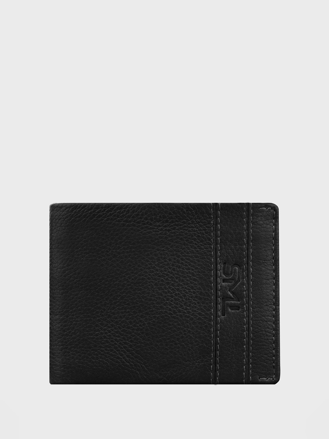 

The Wallet Store Men Textured Leather Two Fold Wallet, Black