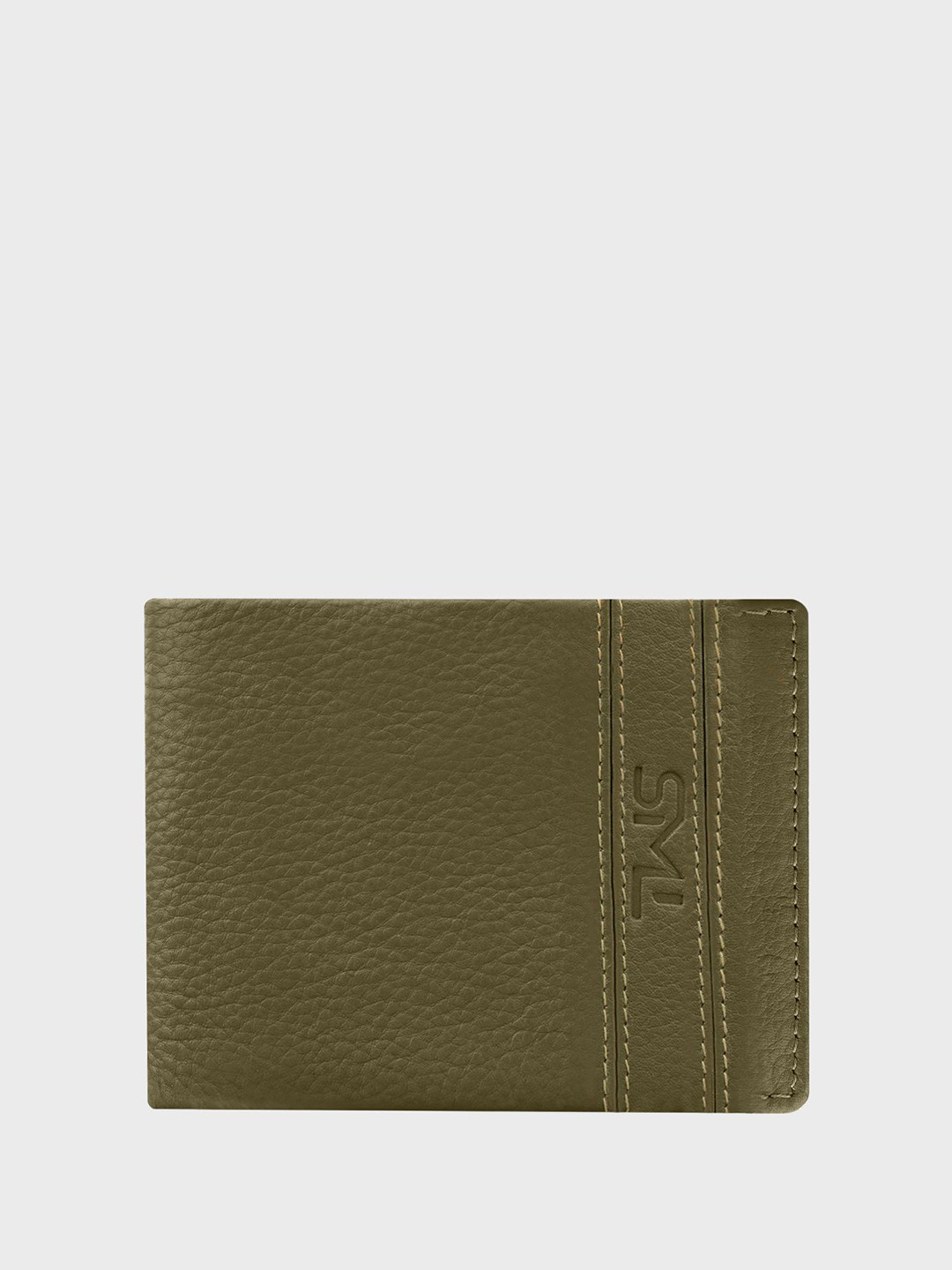 

The Wallet Store Men Typography Textured Leather Two Fold Wallet, Green