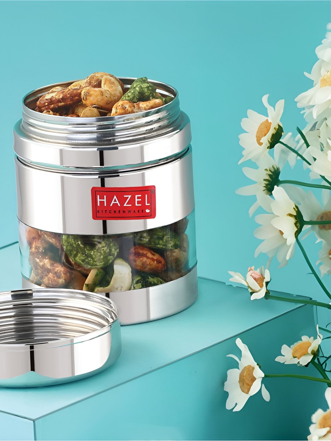 

HAZEL Stainless Steel Air Tight Storage Containers 400ml, Silver