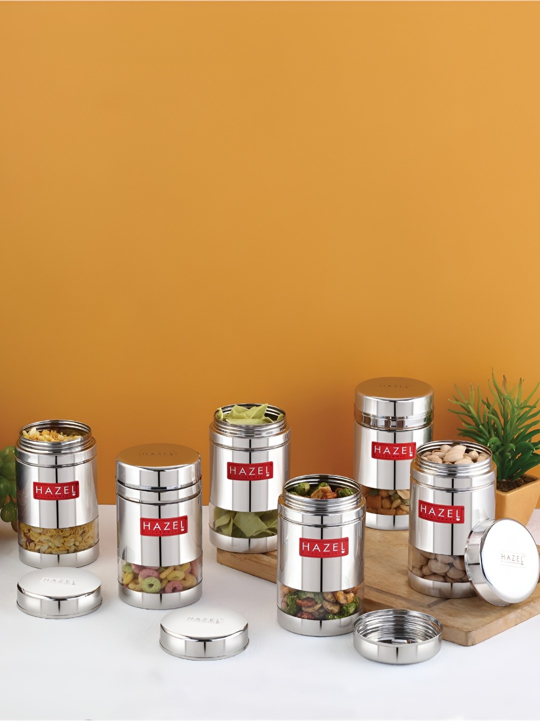 

HAZEL Stainless Steel Through Steel Air Tight Storage Containers- 60 ml, Silver