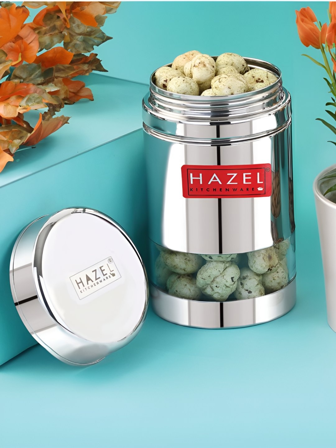 

HAZEL Silver & Transparent Stainless Steel Storage Containers- 600ml
