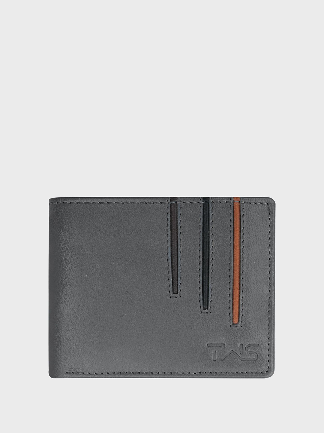 

The Wallet Store Men Leather Two Fold Wallet, Grey