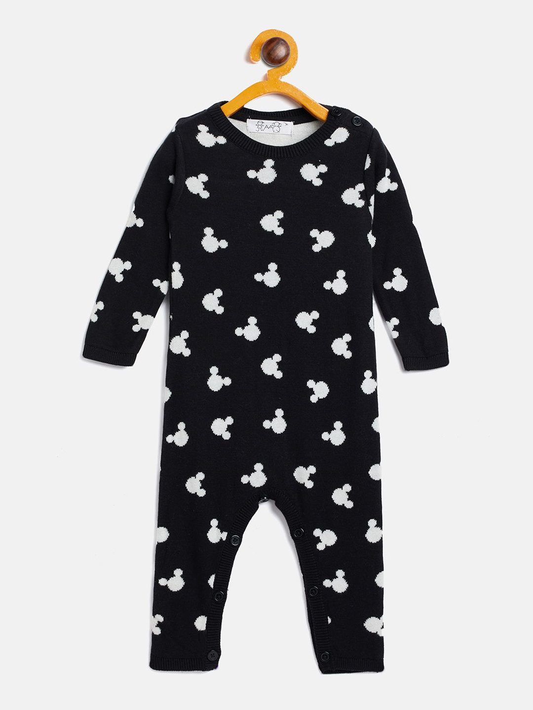 

JWAAQ Infant Printed Pure Cotton Romper, Black