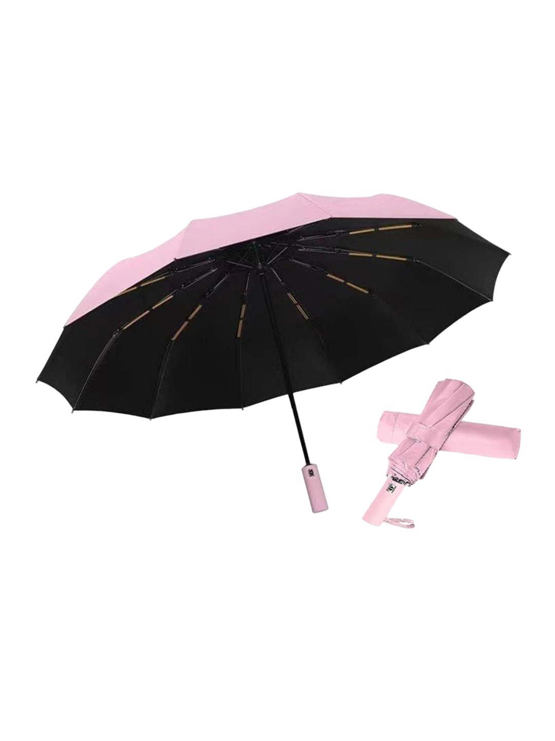 

Alexvyan Automatic 2 Fold Umbrellas With Sun & UV Protection, Pink
