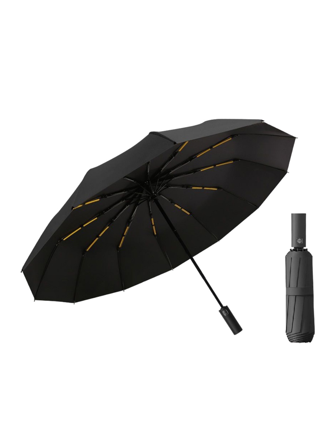 

Alexvyan Automatic 2 Fold Umbrellas With Sun & UV Protection, Black