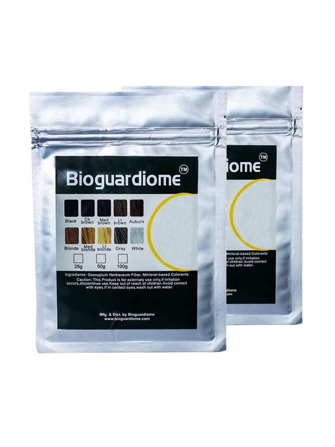 

Bioguardiome Set Of 2 All Hair Building Fiber Refill Bag - 25g Each, Black