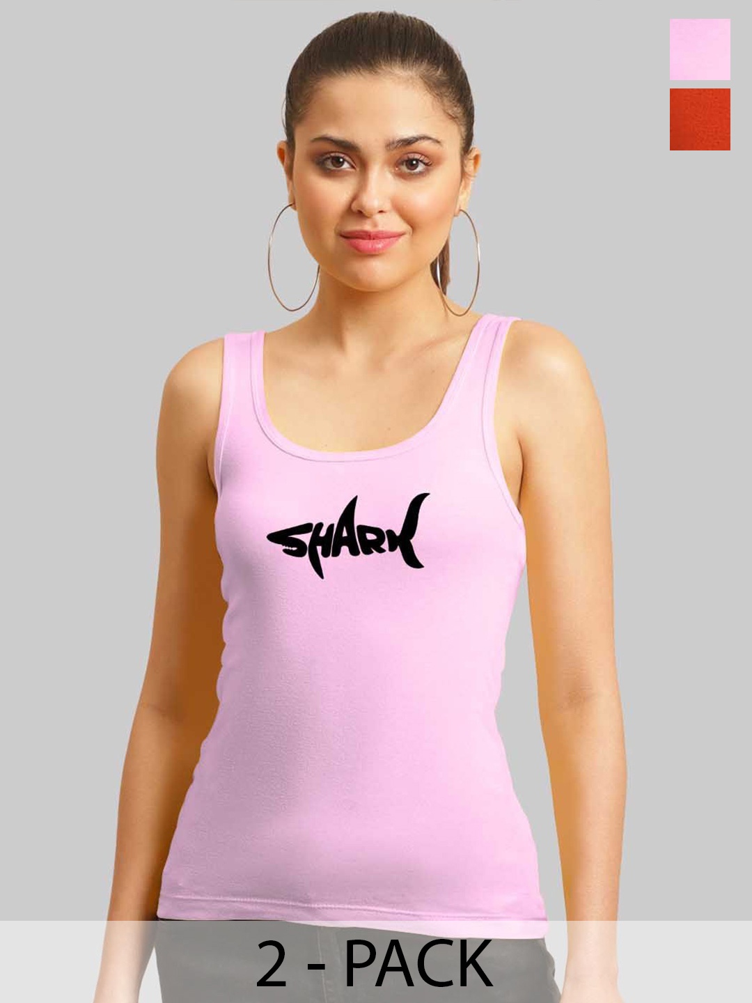 

FBAR Print Cotton Tank Top, Pink