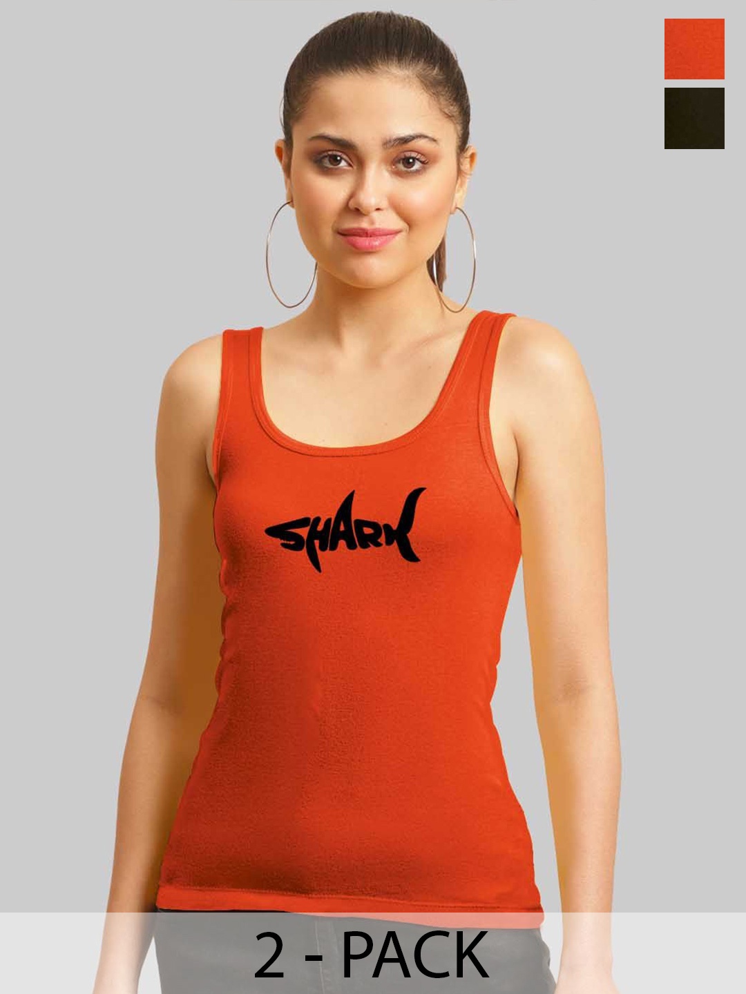 

FBAR Print Cotton Tank Top, Navy blue
