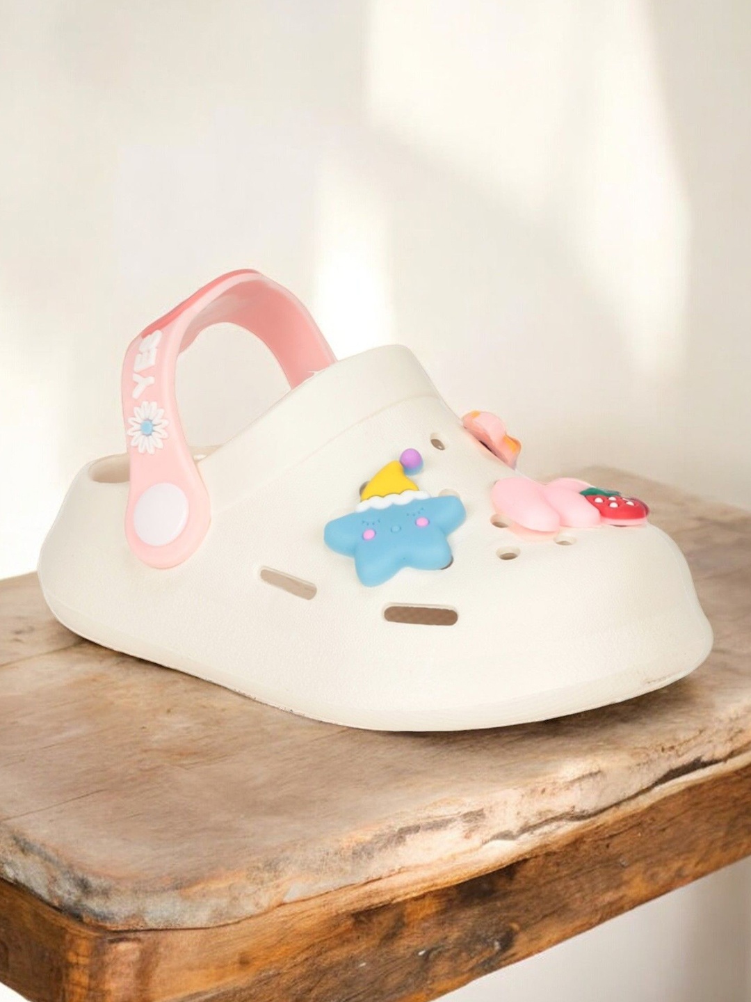 

Lil Lollipop Kids Self Design Anti Slip Clogs, Cream