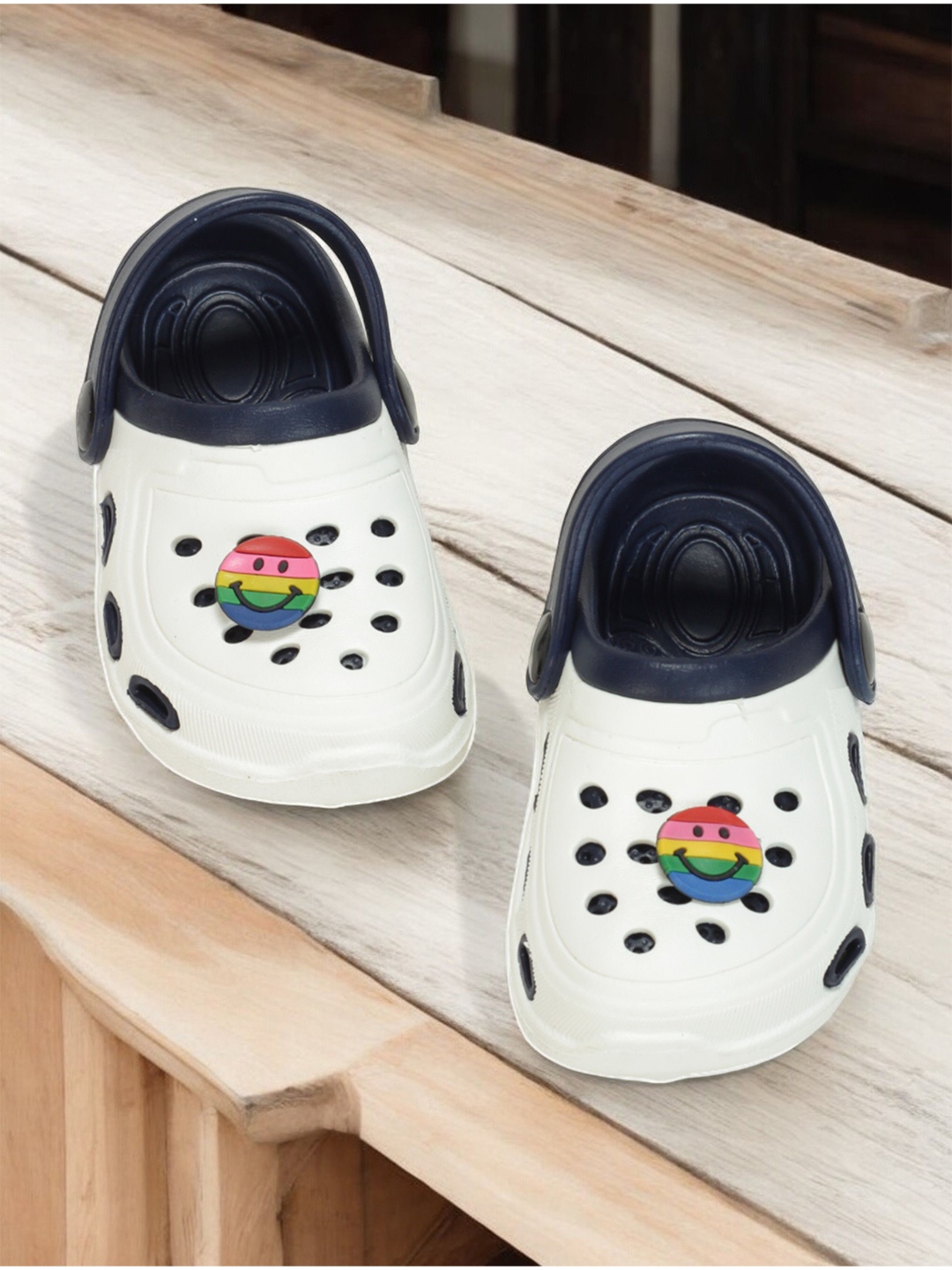 

Lil Lollipop Kids Self Design Anti Slip Clogs, Cream