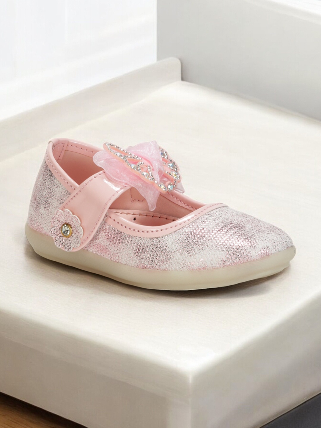 

Lil Lollipop Girls Printed Ballerinas Flats, Pink