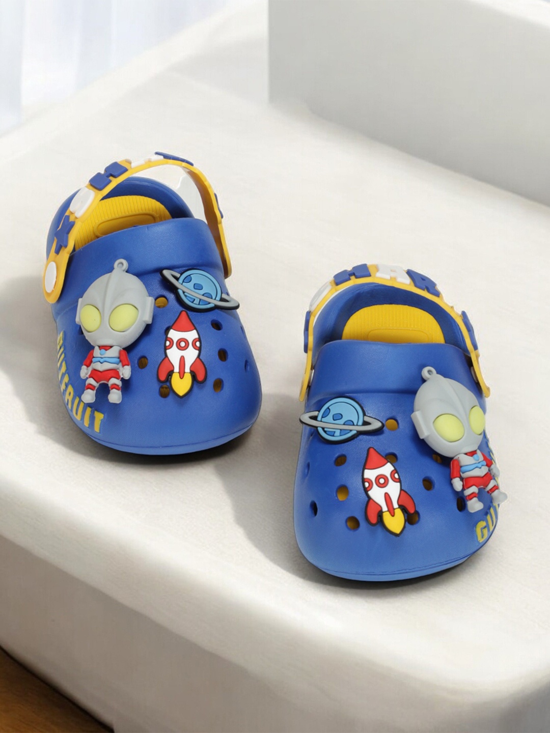 

Lil Lollipop Infants Space Applique Anti-Slip Led Clogs, Navy blue