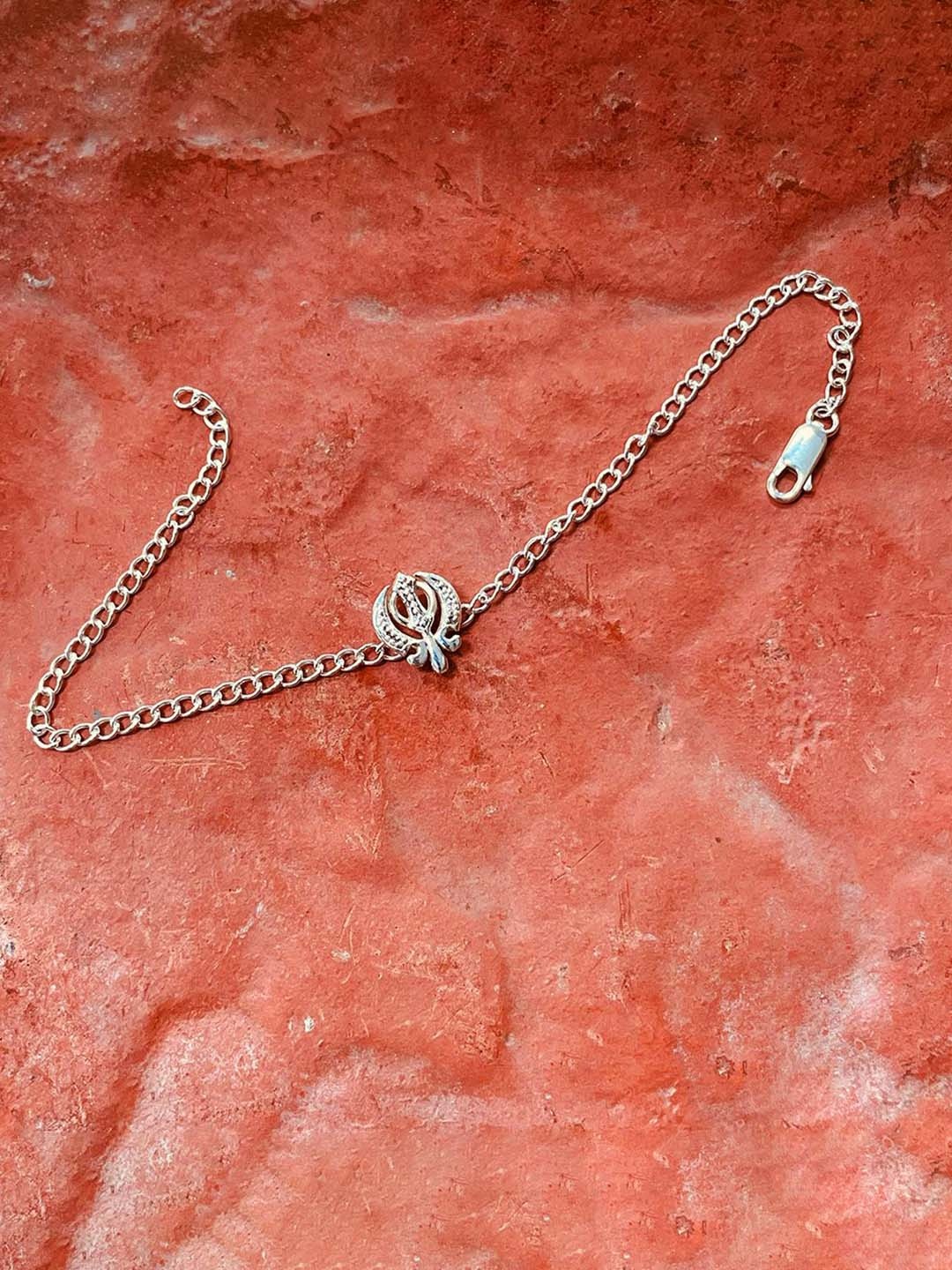 

trueBrowns Men 925 Sterling Silver Khanda Silver Chain Bracelet