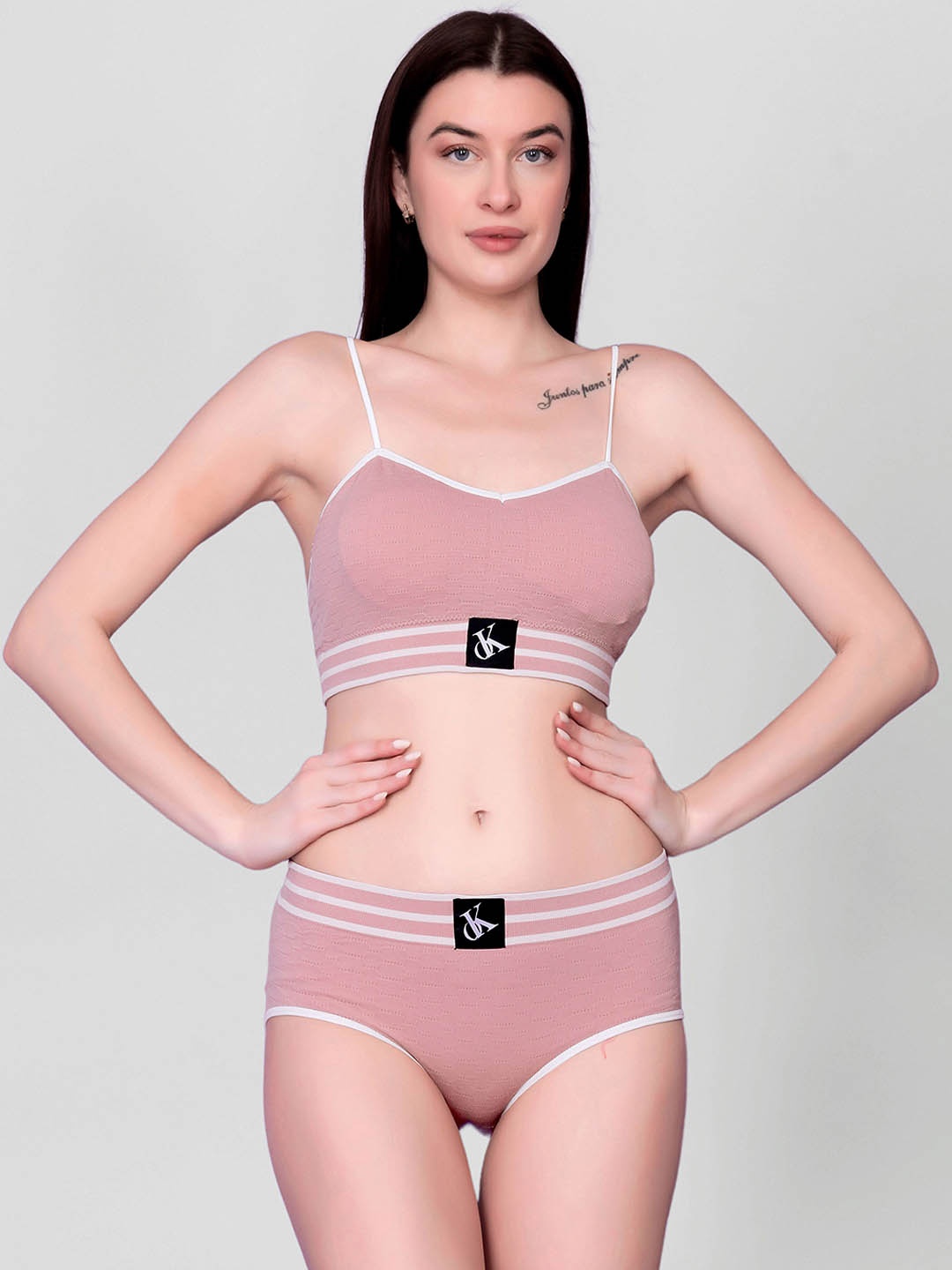

Gopalvilla Full Coverage Lightly-Padded Lingerie Set, Pink