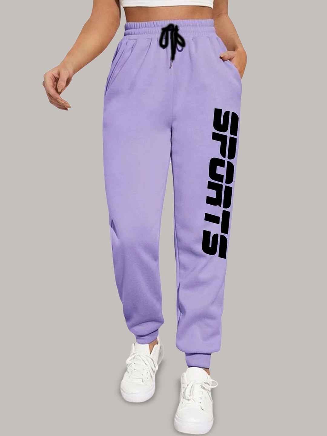 

TABADTOD Women Printed Relaxed Joggers Trousers, Purple