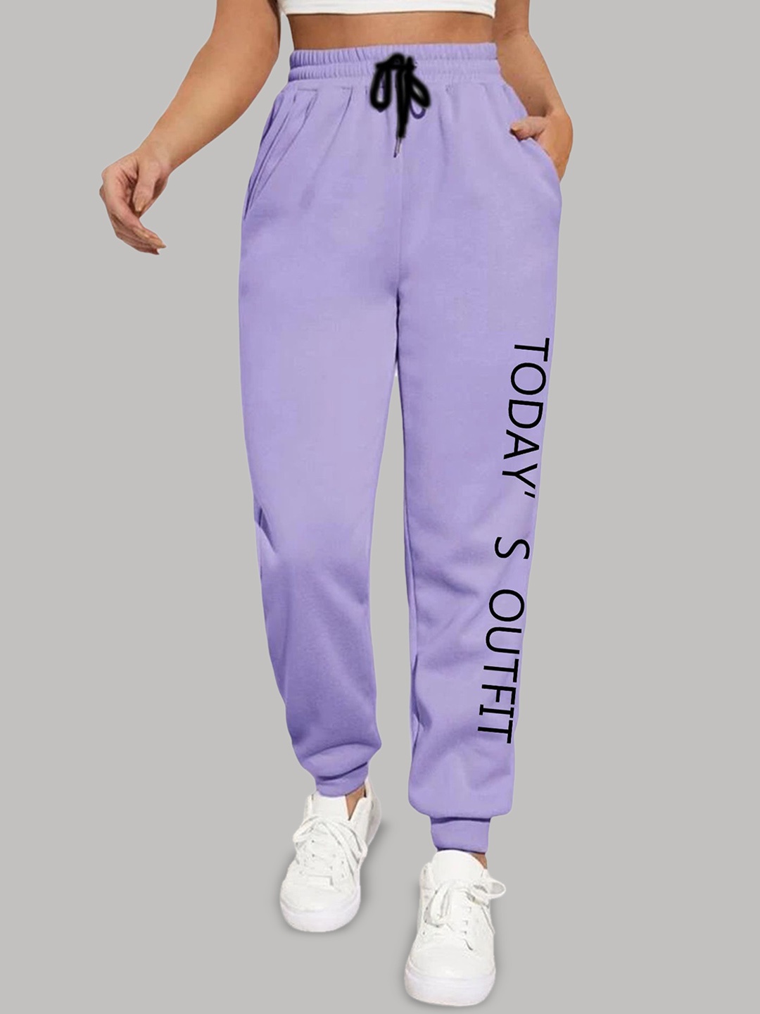 

TABADTOD Women Printed Relaxed Mid-Rise Stretchable Joggers, Purple