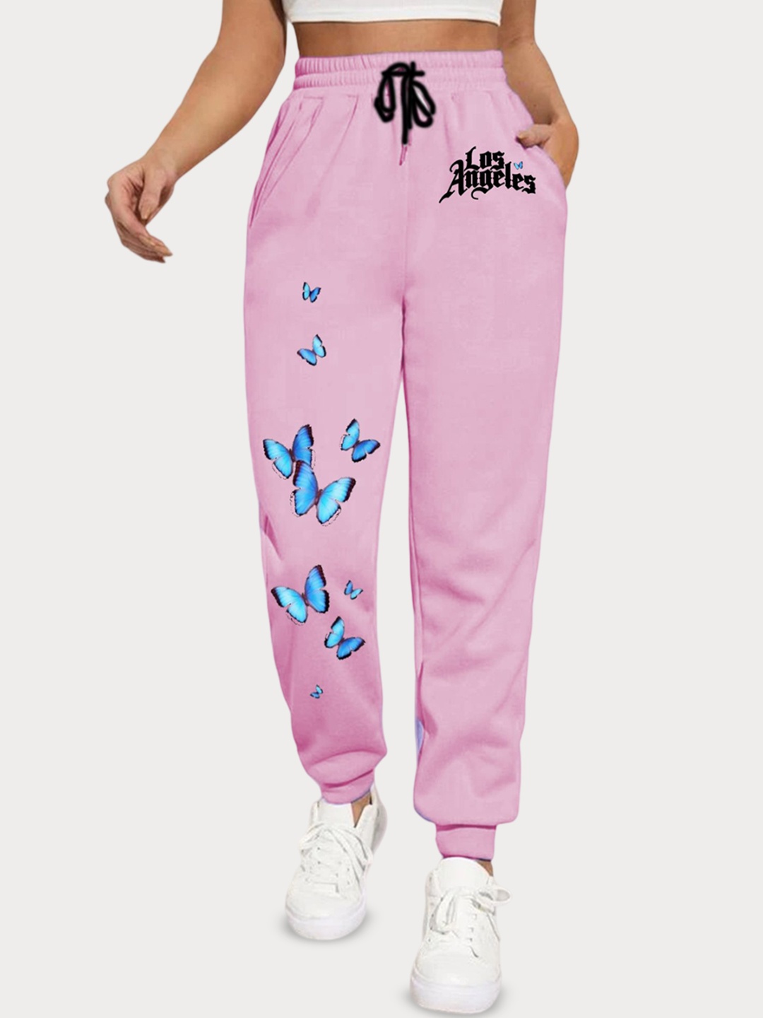

TABADTOD Women Printed Relaxed Joggers Trousers, Pink