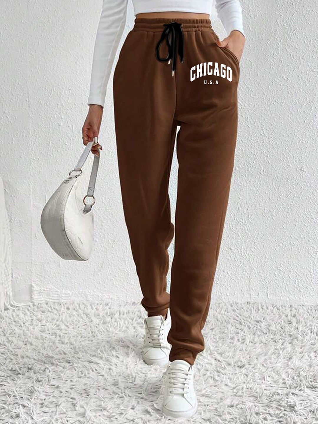 

TABADTOD Women Relaxed Joggers Trousers, Brown