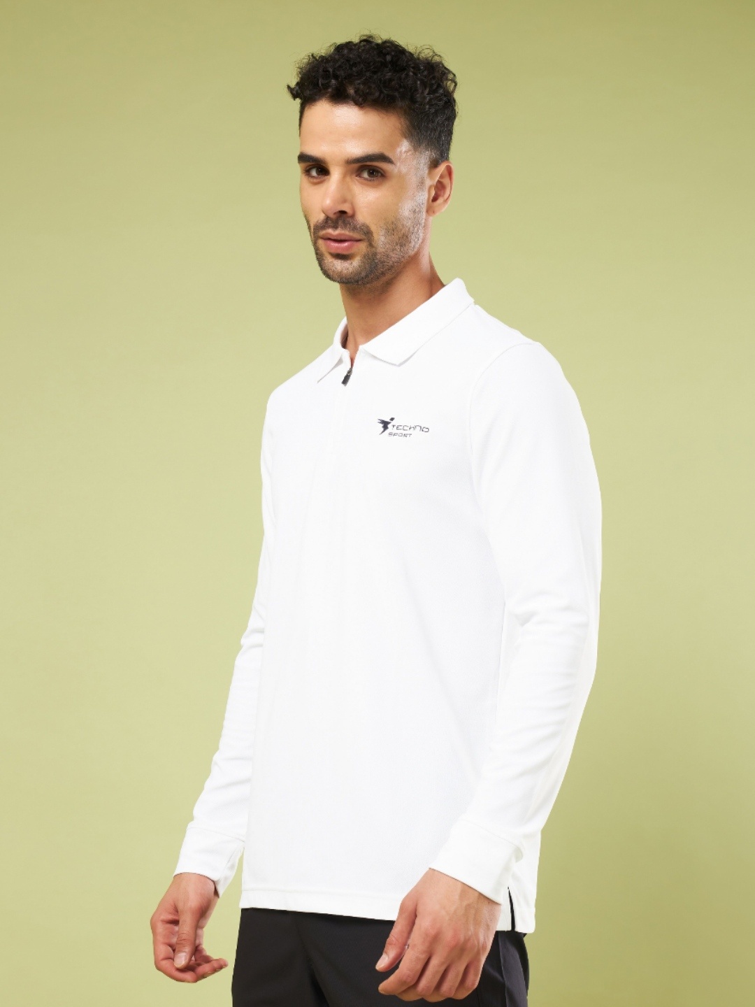 

Technosport Polo Collar UPF50 Slim Fit Tshirt, White