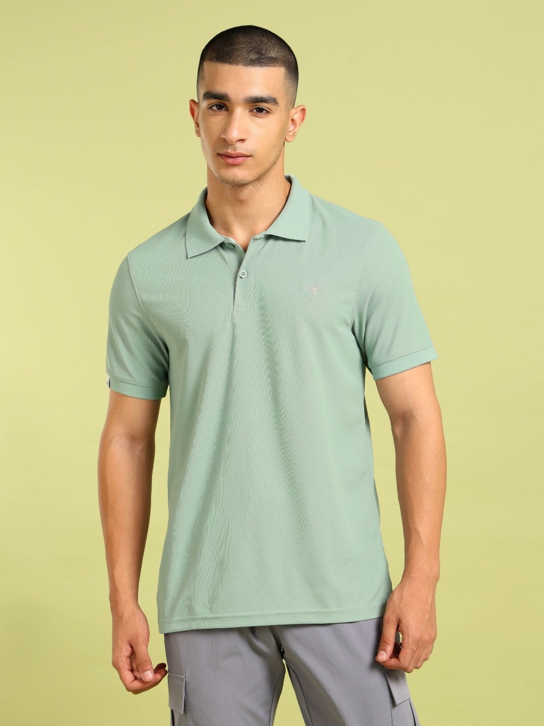 

Technosport Polo Collar UPF50 MATPIQ Slim Fit Tshirt, Green