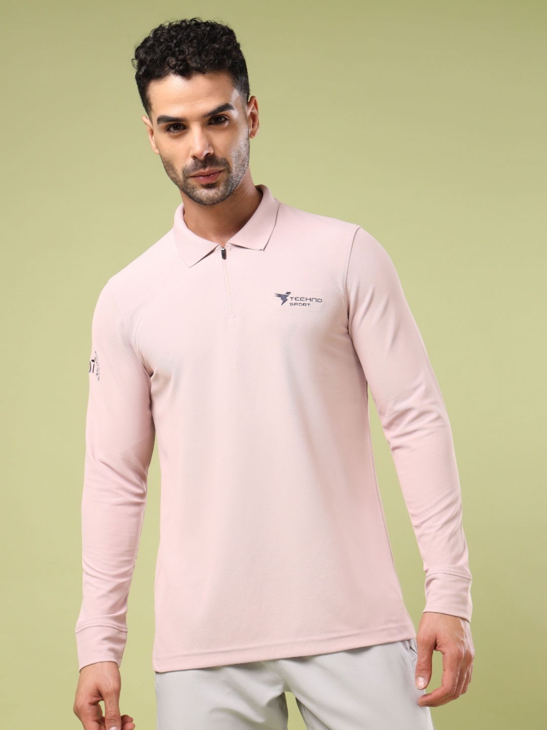 

Technosport Polo Collar UPF50 Slim Fit Tshirt, Pink
