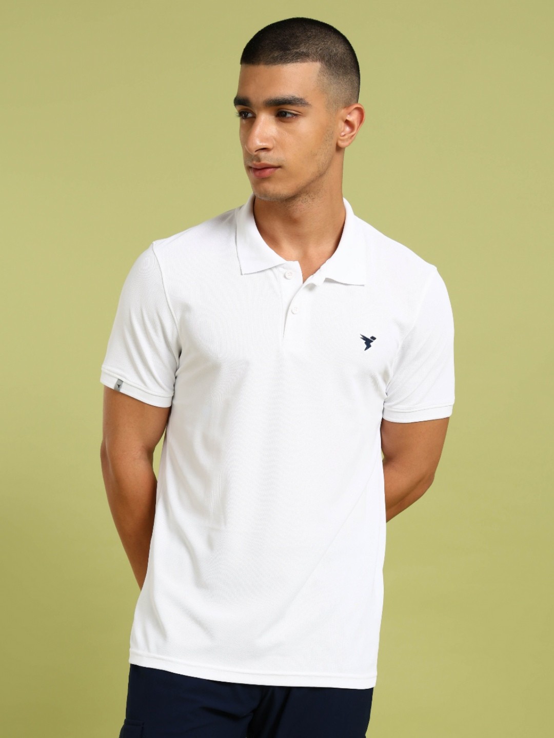

Technosport Polo Collar Short Sleeves UPF50+ Sun Protection Slim Fit Sports Tshirt, White