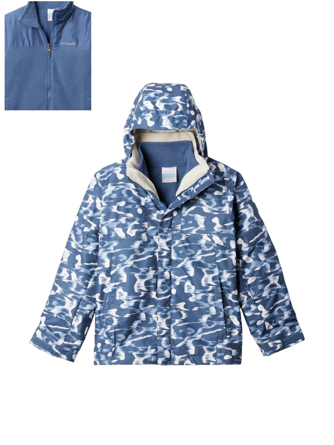 

Columbia Bugaboo III Boys Printed Interchange Jacket, Blue