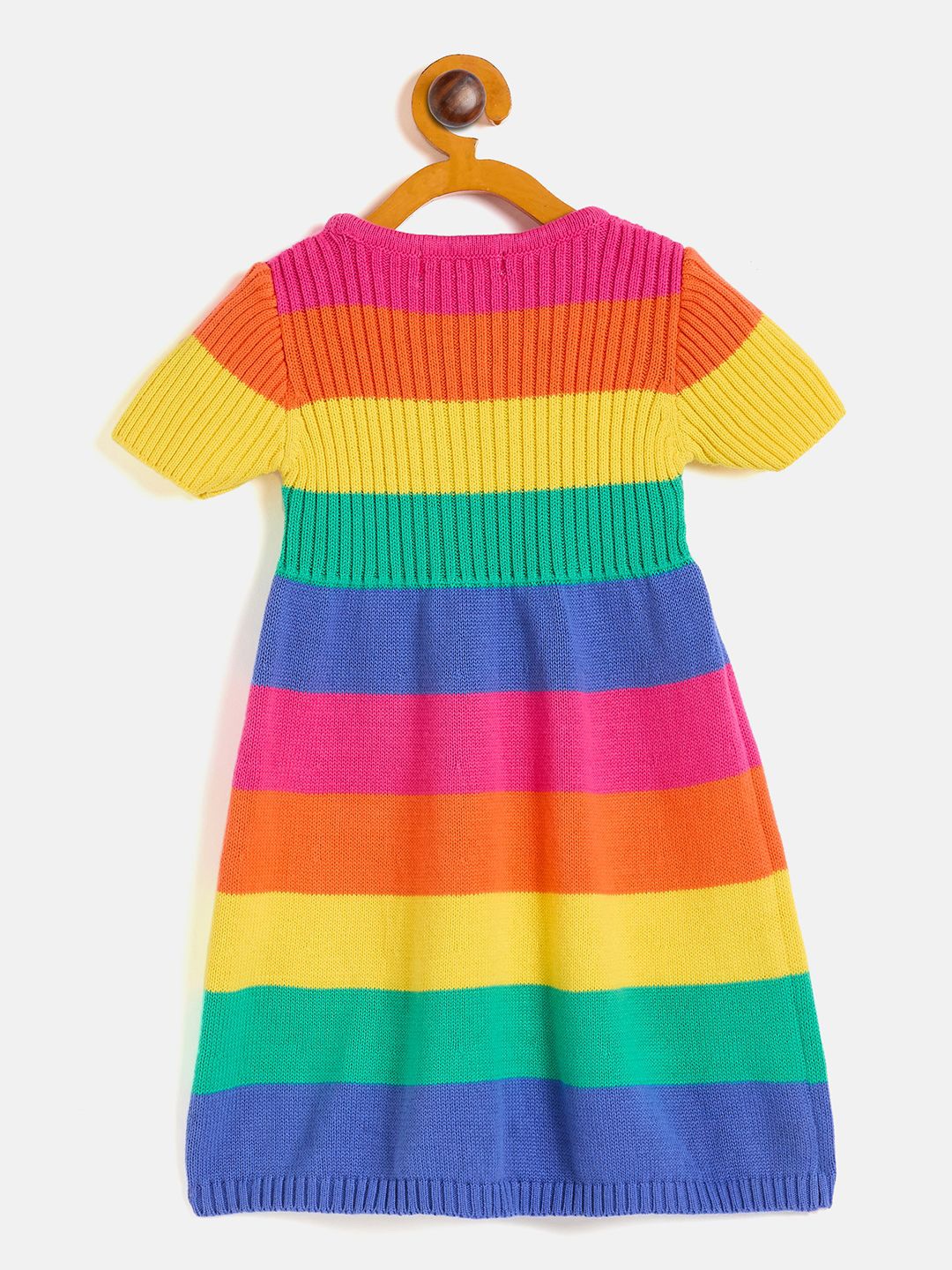 

JWAAQ Girls Striped Pure Cotton Jumper Dress, Yellow