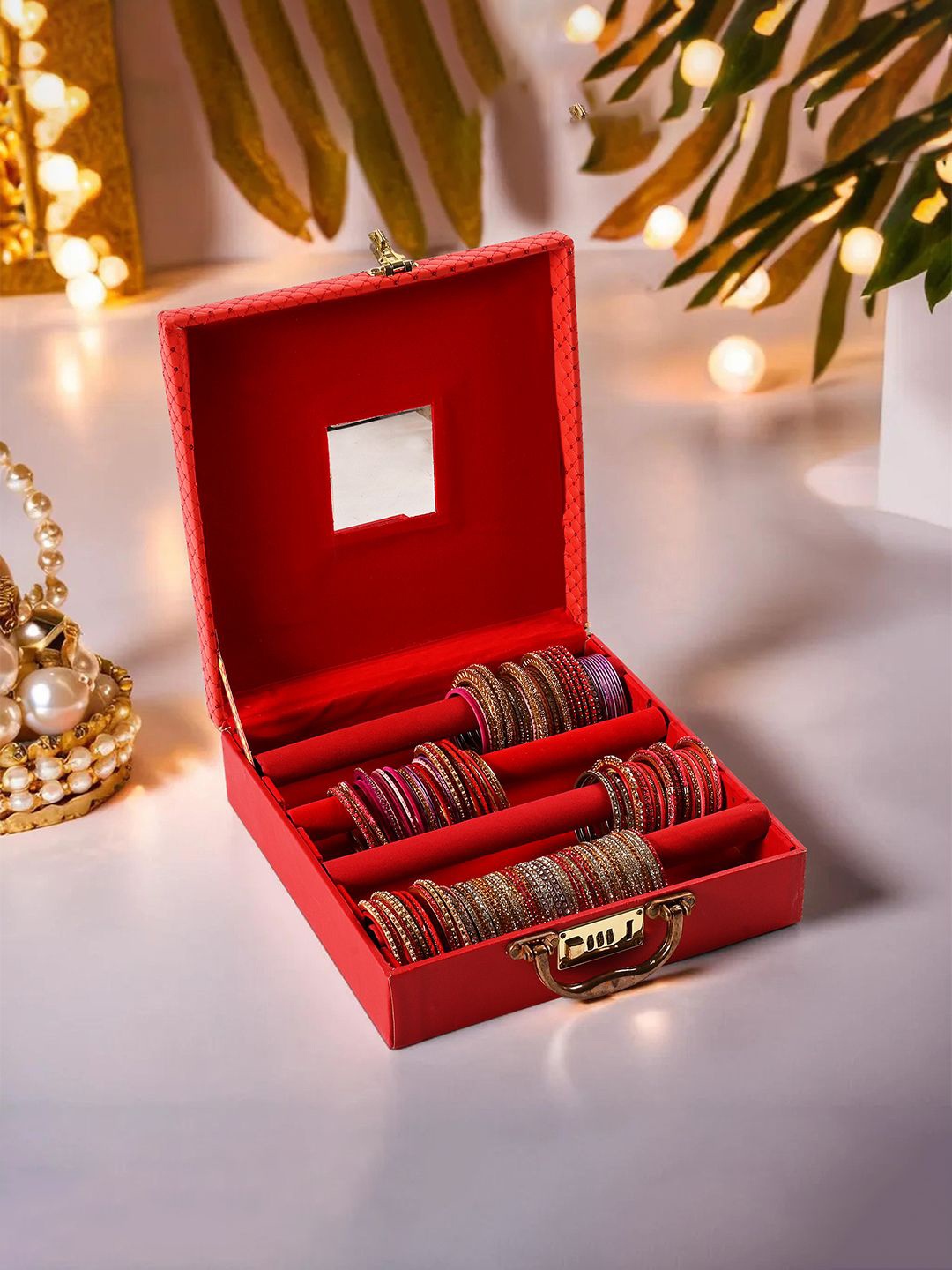 

Kuber Industries Red Regular Jewellery Organiser