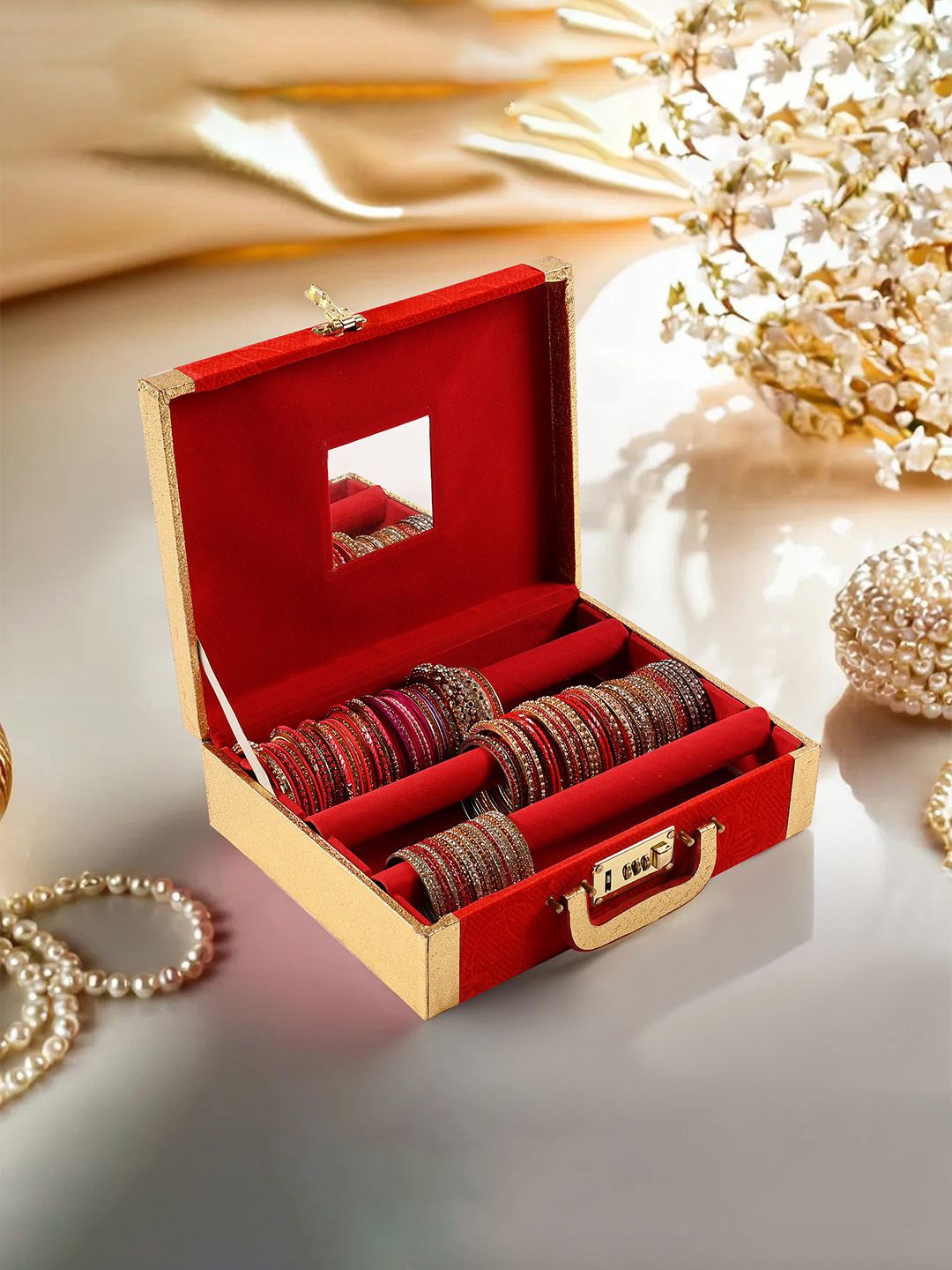 

Kuber Industries Red Set of 1 Regular Jewellery Organiser Organisers