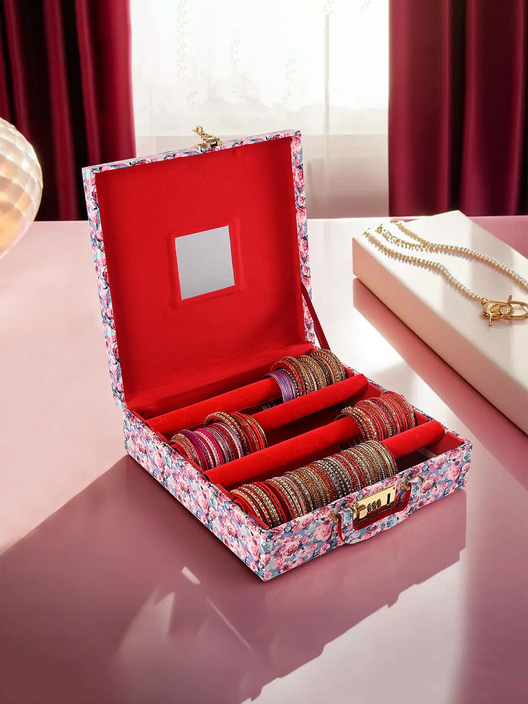 

Kuber Industries Pink & Blue Regular Jewellery Organiser