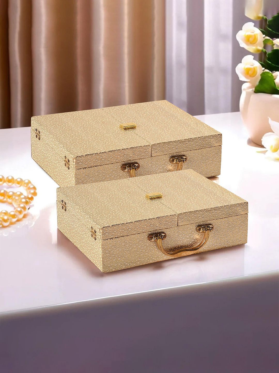 

Kuber Industries Gold-Toned 2 Pieces Regular Jewellery Organiser