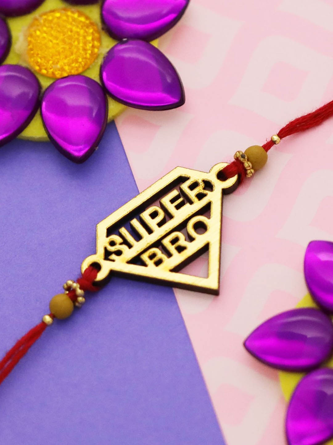 

Silver Shine Set Of 2 Rakhi With Roli chawal, Greeting Card & Pooja Thali, Multi