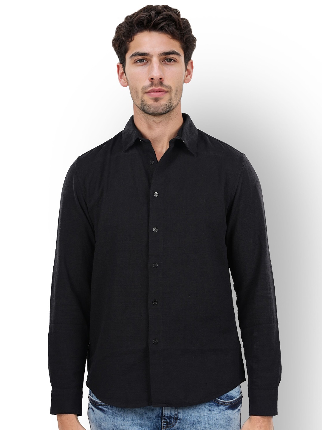 

Celio Men Classic Opaque Casual Shirt, Black