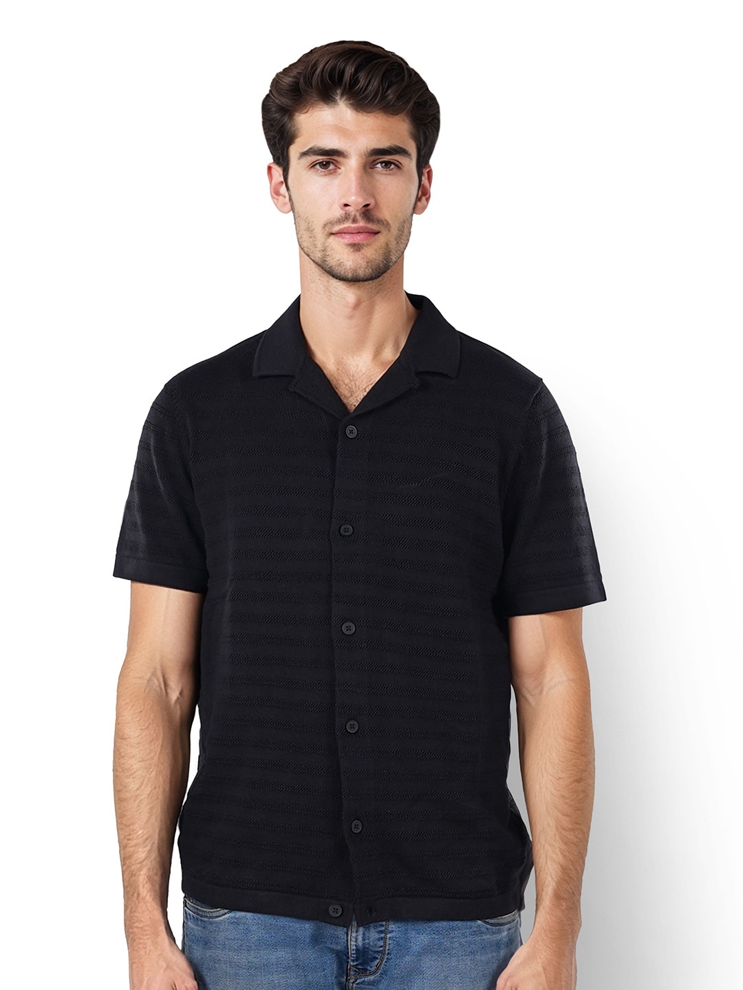 

Celio Men Classic Opaque Striped Casual Shirt, Black