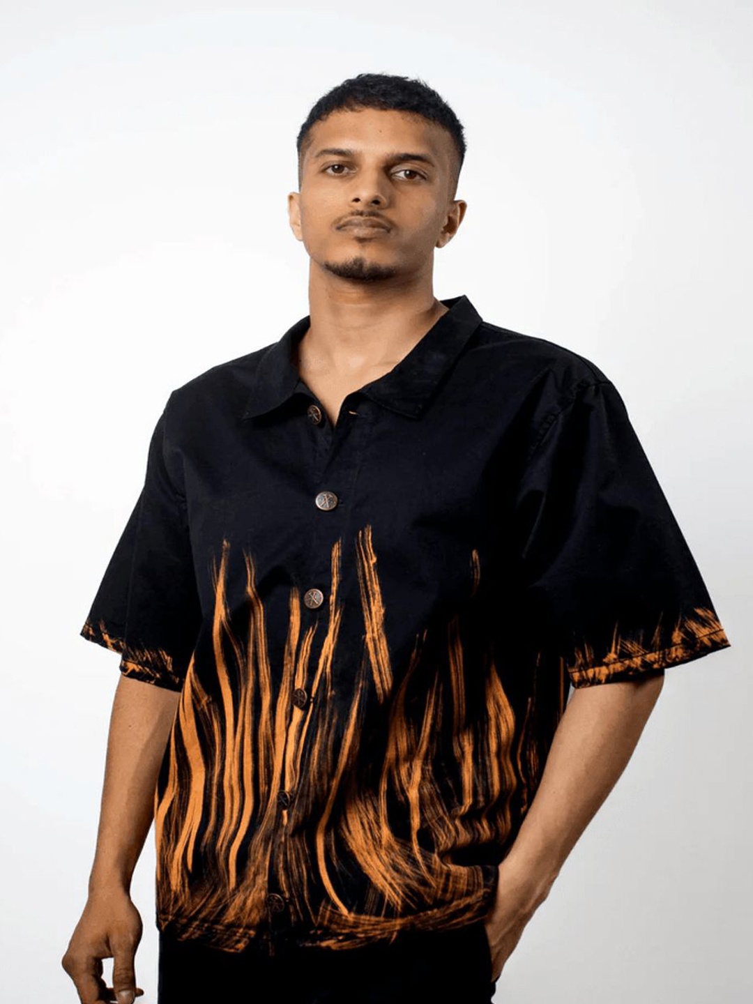 

TOFFLE Unisex Opaque Casual Shirt, Black