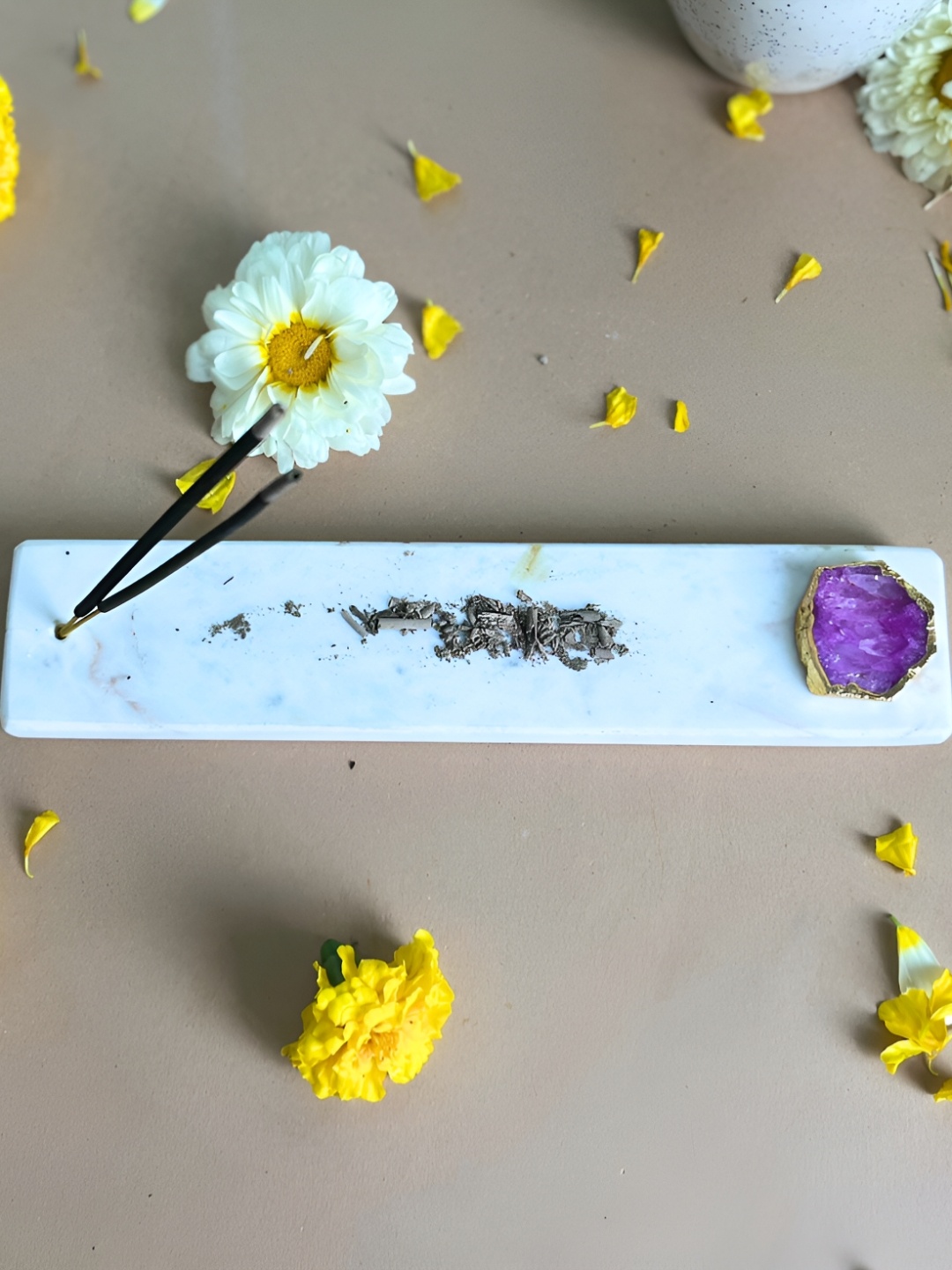 

HOMEARTE Blue & Gold Toned Incense Stick Holder
