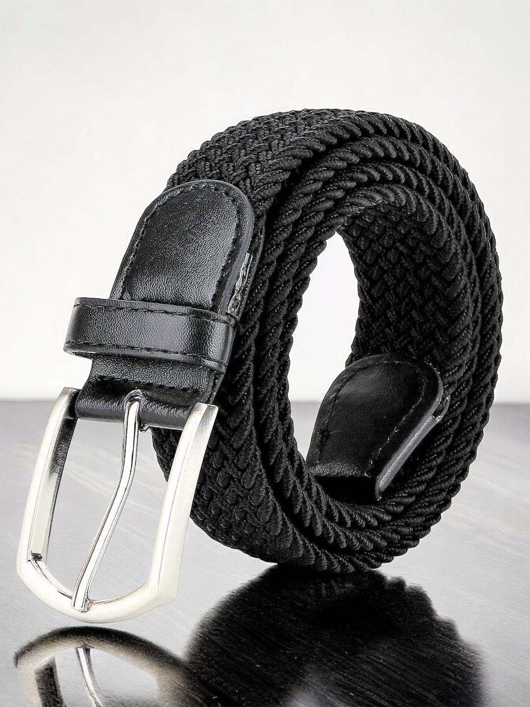 

The Roadster Lifestyle Co. Men Braided Tang Closure Belt, Black