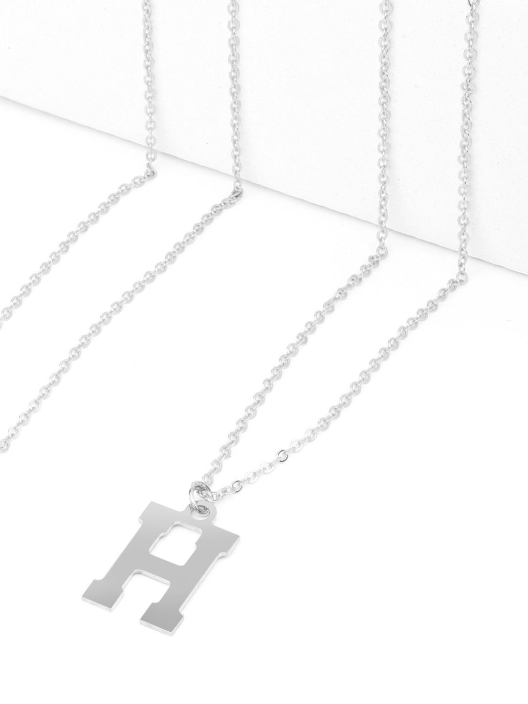 

Goldnera 925 Sterling Silver Alphabet H Pendant With Chain