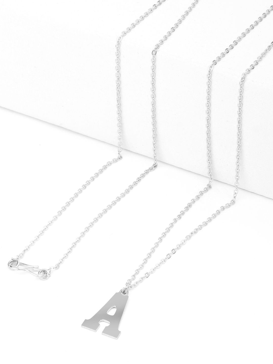 

Goldnera 925 Sterling Silver Alphabet APendant With Chain