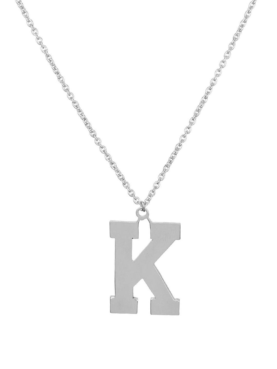

Goldnera 925 Sterling Silver Alphabet K Pendant With Chain