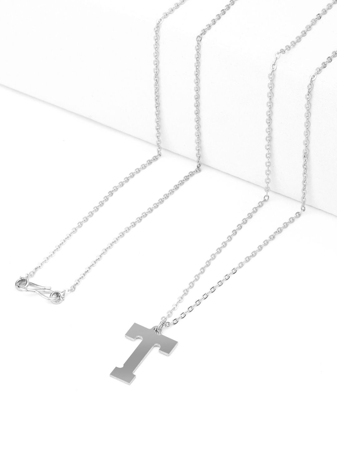 

Goldnera 925 Sterling Silver Alphabet T Pendant With Chain