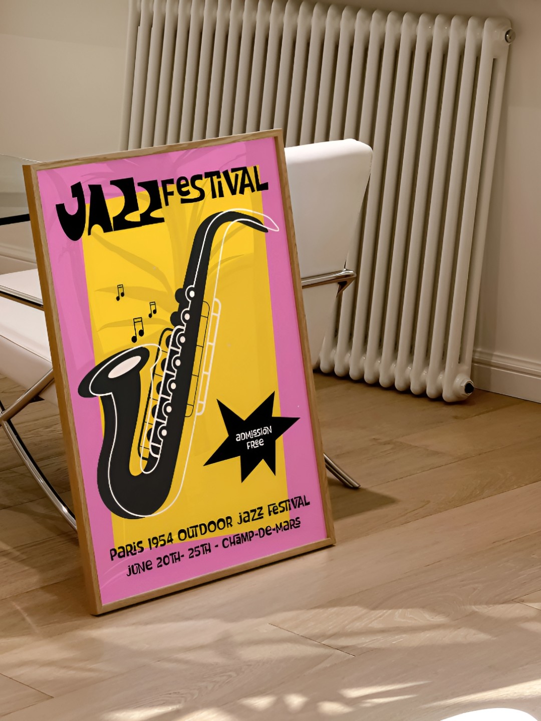 

SAF Pink & Yellow Music Wooden Painting Wall Art