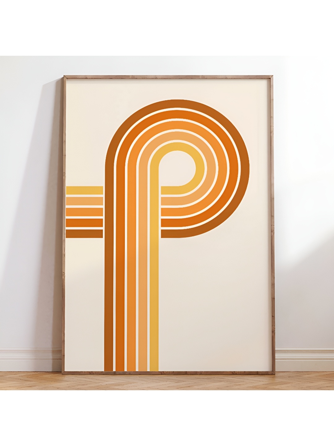 

SAF Brown & Yellow Abstract Wooden Painting Wall Art