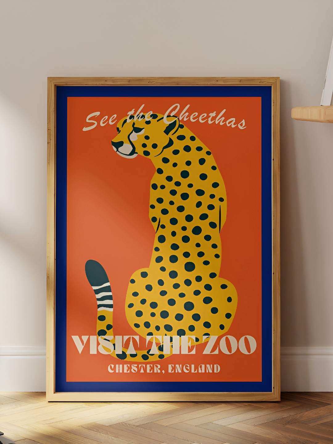 

SAF Orange & Yellow Animal Wooden Painting Wall Art